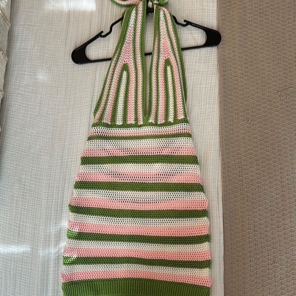 Striped Knit Halter Dress